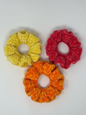 Neon Lights Crochet Scrunchies (Set of 3)